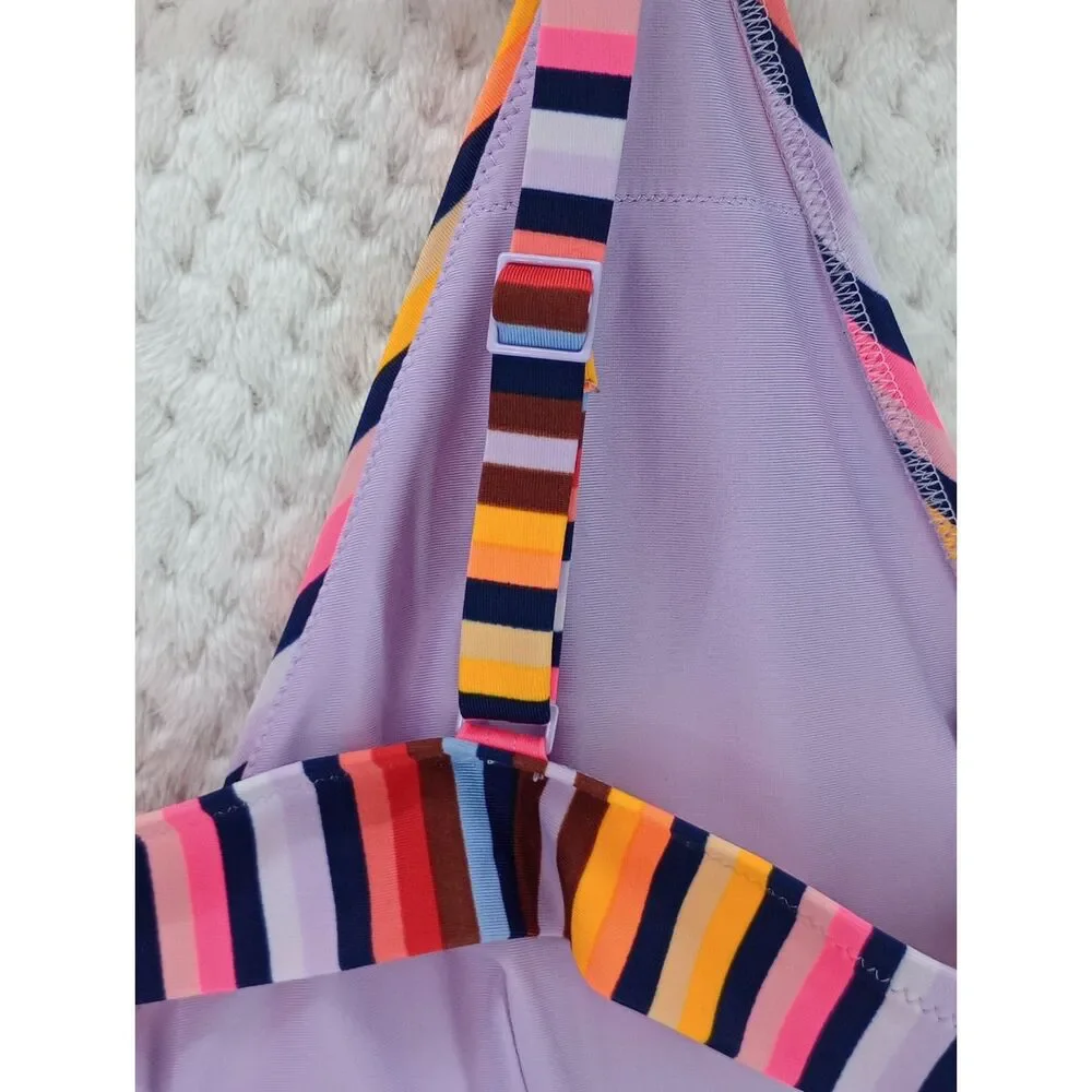 Aerie Women's 2XL Multicolored Striped Triangle Style Swim Bikini Top